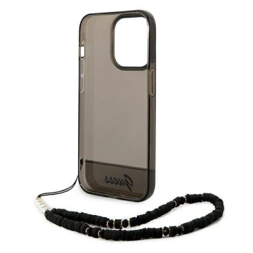 Etui Guess GUHCP14LHGCOHK für Apple iPhone 14 Pro 6,1" Czarny/Black Hardcase Translucent Pearl Strap