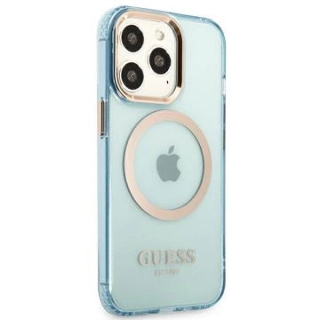 Etui Guess GUHMP13LHTCMB für iPhone 13 Pro / 13 6,1" Hartschale Gold Outline Translucent MagSafe