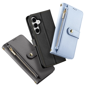Etui do Samsung Galaxy S25+ Dux Ducis Lawa Skórzane Niebieskie