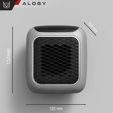 Mocny mini grzejnik elektryczny farelka termowentylator do kontaktu gniazdka + Pilot 800W nagrzewnica ogrzewacz EU Alogy szary