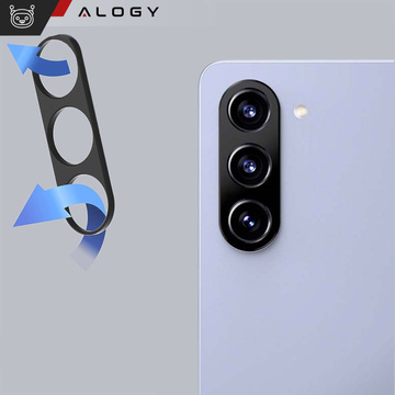 Metallabdeckung für Samsung Galaxy S24 Plus, Schutzhülle für die Kamerainsel, Alogy Metal Lens, schwarz