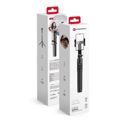 Selfie Stick Forcell F-GRIP S150XL Statyw 150cm Pilot Bluetooth 360°