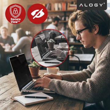 Magnetyczna folia prywatyzująca do Macbook Air 15" 2023-2025 – ochrona prywatności, łatwy montaż, pokrowiec do przechowywania, redukcja odblasków – Alogy SecureView™