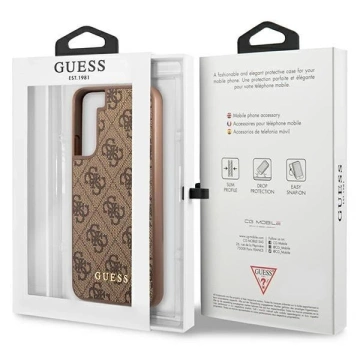 Etui Guess GUHCS23SG4GFBR für Samsung Galaxy S23 S911 brązowy/brown Hard Case 4G Metal Gold Logo
