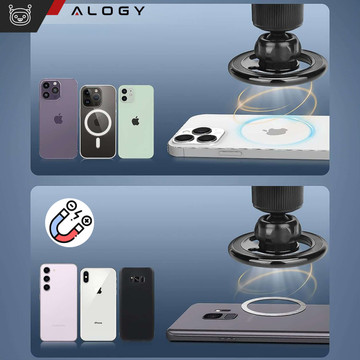Magnetische Autotelefonhalterung für Auto, Auto, Fenster, Cockpit, Armaturenbrett, Telefon, Mag Safe Alogy, Schwarz
