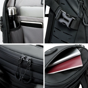 Plecak wodoodporny Bange 22L na laptopy do 15.6" – pojemny i wygodny, odporny i oddychający, miejski i podróżny do pracy i samolotu, unisex – Czarny