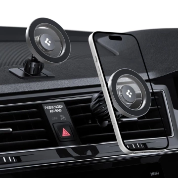 Uchwyt Samochodowy Spigen MFT13 MagSafe Dashboard & Vent Mount Silver