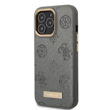 Etui Guess GUHMP13LSAPSTG do Apple iPhone 13 Pro / 13 6,1" szary/grey hardcase Peony Logo Plate MagSafe
