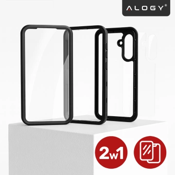 Etui Wodoodporne do Samsung Galaxy A56 5G 2025, Pancerna Obudowa 360° z Przezroczystym Tyłem, Alogy HydroArmor™ IP68 Case – Czarne