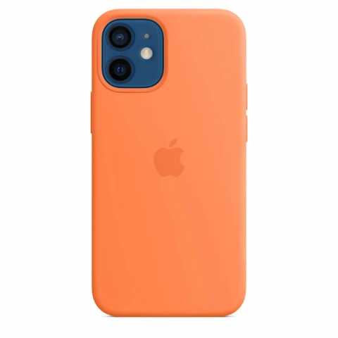 Hülle für Apple iPhone 12 Mini mit MagSafe, Orange - Silikonhülle