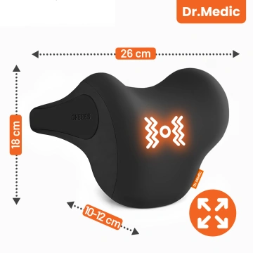 Poduszka samochodowa masująca na zagłówek – ergonomiczne wsparcie głowy, karku i szyi, elektryczny masażer z wibracjami dla kierowcy i pasażera – Dr.Medic RelaxDrive™