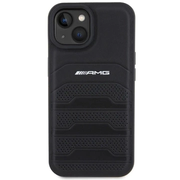 Etui do iPhone 15 Plus Mercedes AMG Leather Debossed Lines czarne