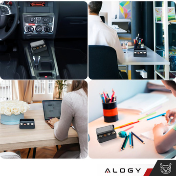 Kasetka na bilon bilonówka portfel organizer schowek na monety drobne do samochodu auta biura domu pudełko Alogy czarny