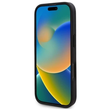 Etui Karl Lagerfeld do iPhone 16 Pro Max 6.9" MagSafe Hardcase Czarny Leather Monogram Metal Logo 