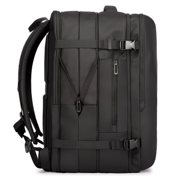 Wasserdichter Rucksack von Bange für 17-Zoll-Laptops, ideal für Stadtreisen, 47,5 x 31 x 26 cm, erweiterbar für Arbeit und Flugreisen, für Damen und Herren, schwarz