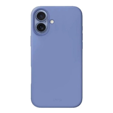 Etui UNIQ Lino Hue do iPhone 16 MagClick Niebieskie Silikonowe
