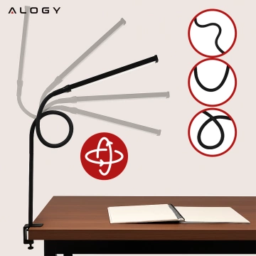 Lampka biurkowa LED Alogy LED lamp oświetlenie z elastycznym ramieniem do biurka ramy łóżka