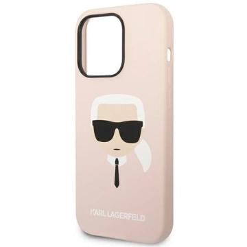 Karl Lagerfeld KLHCP14XSLKHLP Hülle für iPhone 14 Pro Max 6.7" Hardcase Silikon Karl`s Head pink/pink