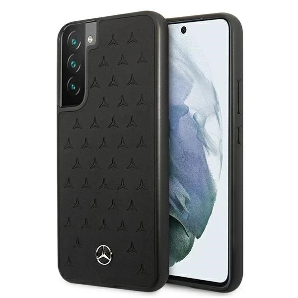 Etui Mercedes MEHCS22MPSQBK do Galaxy S22+ S906 hardcase Leather Stars Pattern czarny/black