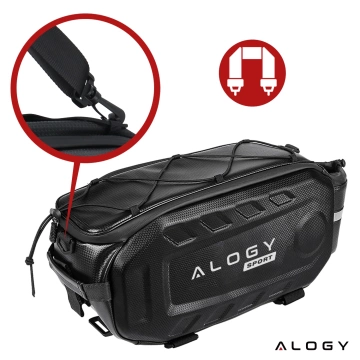 Torba sakwa rowerowa na bagażnik 17l kufer tylna wodoodporna czarna Alogy Sport RoadGear™ Czarna