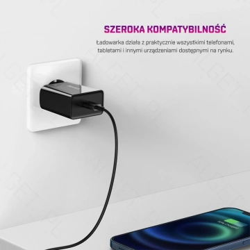 BASEUS Mini-USB-C-PD-Ladegerät 20 W Schwarz
