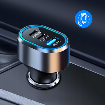 Ładowarka samochodowa rozdzielacz 100W mocna 6xUSB do telefonu laptopa tabletu z 6 portami C79ACC USB-C Czarna