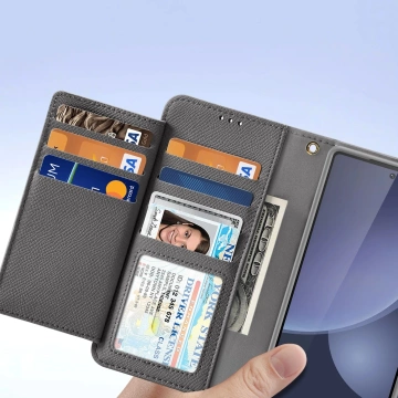 Etui do Samsung Galaxy S25 Ultra Dux Ducis Lawa Skórzane Szare