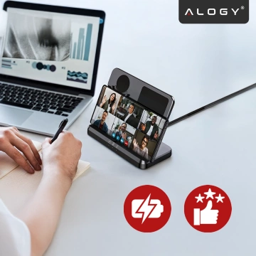 Ładowarka Bezprzewodowa Indukcyjna 3w1 Qi 3.0 Szybka do Samsung S22 S23 S24 S25 Galaxy Watch Buds Stacja czarna 