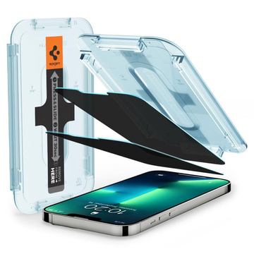 2x Spigen Glas.tR EZ Fit Privacy Tempered Glass für Apple iPhone 13 Pro Max