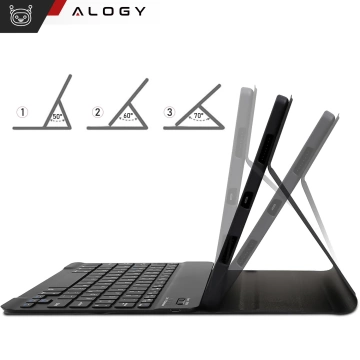 Etui z klawiaturą z miejscem na rysik do Samsung Galaxy Tab S9 FE 10.9" Alogy Keyboard Case Czarne + Szkło
