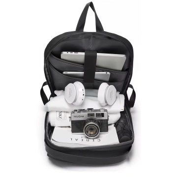 Bange Wasserdichter Rucksack, Laptoptasche, 15,6 Zoll, Reisezubehör, 48 x 30 x 12,5 cm, für Arbeit, Schule, Flugzeug, Herren, Damen, USB und USB-C, Schwarz