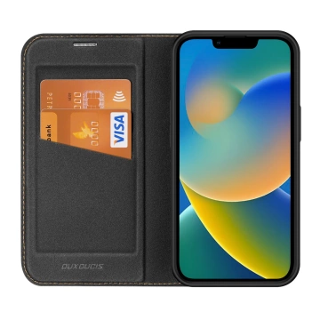 Dux Ducis Skin X2 Hülle für iPhone 14 Plus Hülle mit magnetischer Klappe schwarz