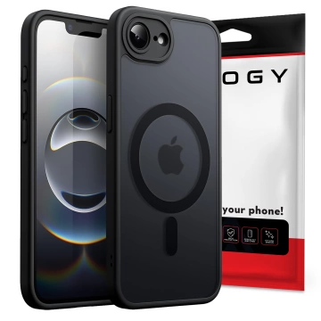 Etui do Apple iPhone 16e obudowa ochronna na telefon Alogy Matte HybridMag™️ Case do MagSafe Matowe Antypoślizgowe Wzmocnione Narożniki Czarne + Szkło Hartowane