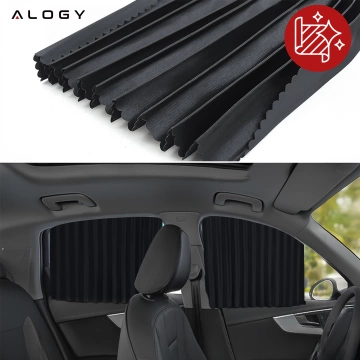 Abdeckung Magnetisches Vorhangrollo für vordere Seitenfenster für Auto-Sonnenschutz UV-Schutz Schwarz [2 Stück]