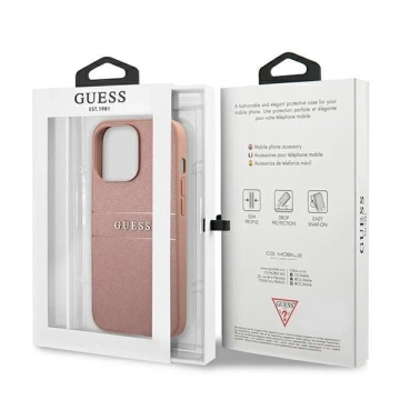 Guess GUHCP13XPSASBPI iPhone 13 Pro Max 6.7" pink/pink Hardcase Saffiano Stripe