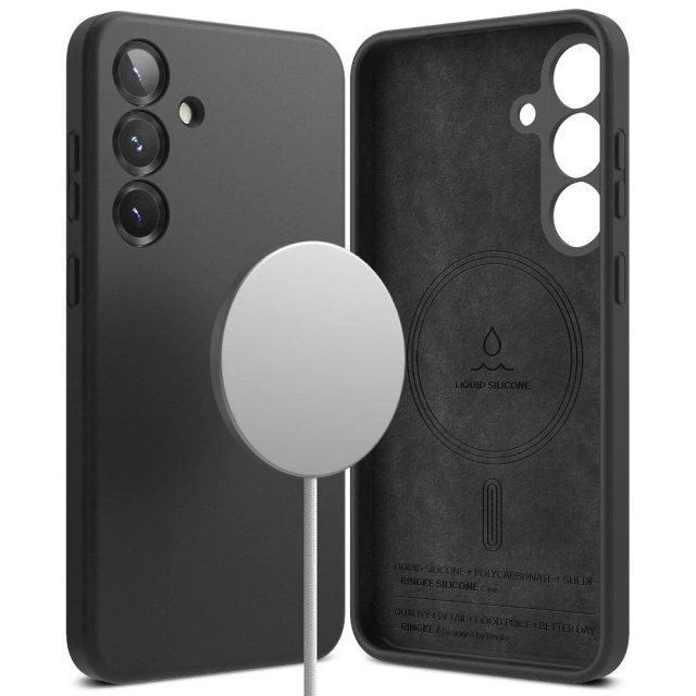 Etui für Samsung Galaxy S25 Schwarz Ringke Silikon Magnetisch MagSafe