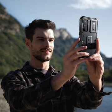 Etui do Samsung Galaxy A55 5G obudowa Kevlar Case Cover 360 z ochroną ekranu i aparatu Slide czarne