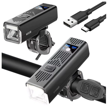 Alogy P12 Fahrradlicht schwarz Fahrradlicht vorne LED-Frontlicht Fahrradbeleuchtung wasserdicht IPX5