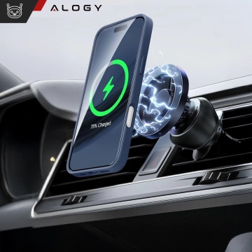 3-in-1 Hybrid-Schutzhüllen-Set mit gehärtetem Glas für Apple iPhone 16, Hybrid-MagSafe-Schutzhülle mit Linsenschutz, Alogy 3-in-1-Hüllen-Set, Marineblau