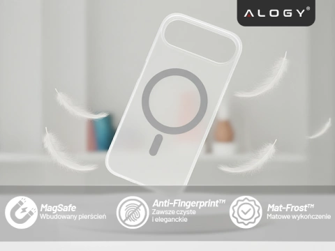 Etui do Apple iPhone 17 Air – matowa obudowa do MagSafe z ochroną obiektywu, smukłe i odporne na zarysowania, idealne dopasowanie – Alogy Skinny MatteCase™ Białe + SZKŁO HARTOWANE