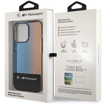 Etui na telefon BMW BMHCP14X22HMGK do Apple iPhone 14 Pro Max 6,7" czarny/black Half Tricolor
