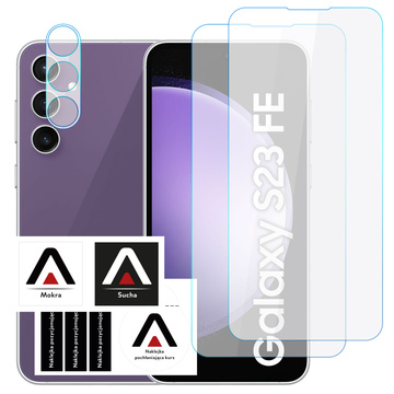 Szkło hartowane do Samsung Galaxy S23 FE 2x na ekran + 1x na obiektywy aparatu Lens Pro+ 9H Alogy zestaw szkieł
