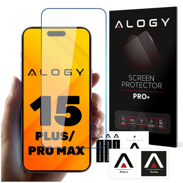 Etui + Szkło hartowane do Apple iPhone 15 Plus obudowa Alogy MagSafe Hybrid Matte Case pokrowiec matowy z ochroną obiektywu czarny 