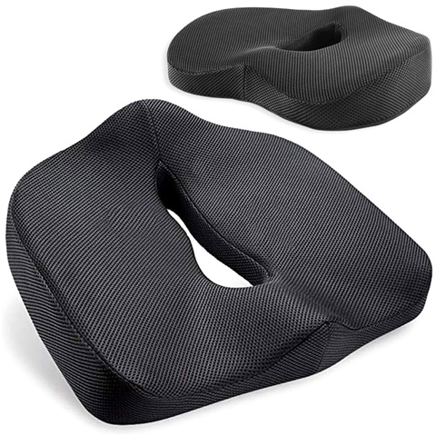 Poduszka ortopedyczna do siedzenia Alogy Seat Pillow do auta na krzesło do biurka siedzisko na fotel z pianką Memory Foam zapamiętująca Czarna