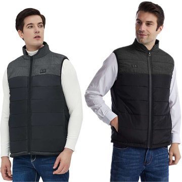 Beheizte Weste, beheizbar, für Damen und Herren, gesteppt, ärmellos, elektrische Jacke, Unisex, Größe M, Winter, warm, Schwarz, Grau