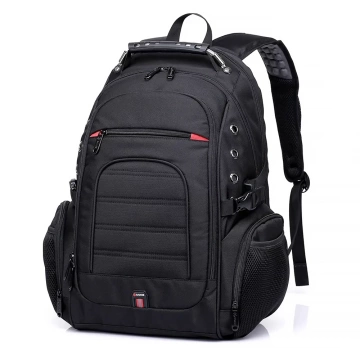 Plecak wodoodporny Bange torba na laptopa 15" miejski podróżny 48x35x23 cm do pracy szkoły samolotu męski damski USB Czarny