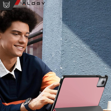 Etui do Lenovo Tab K11 / K11E 11” / M11 10.95" TB330FU / TB330XU / TB331FC Book Case Cover z klapką obudowa futerał pokrowiec Alogy Różowe + Rysik