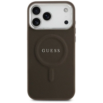 Etui Guess Classic Logo MagSafe na iPhone 17 Pro - Brązowe