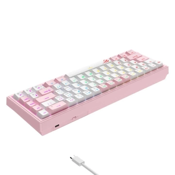 Havit KB874L RGB Mechanische Gaming-Tastatur, 67 Tasten, Pink/Weiß
