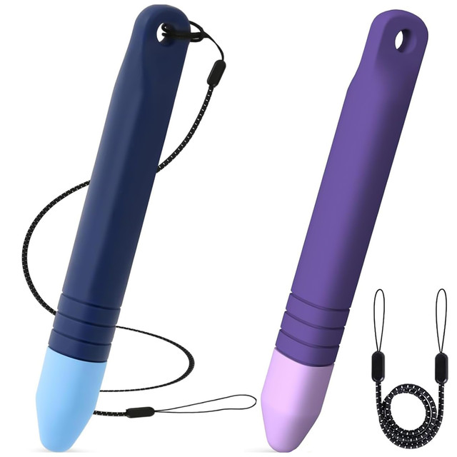 2x Rysik pojemnościowy dotykowy do ekranów telefonu tabletu Alogy Stylus Pen dla dzieci 10 cm Fioletowy i Niebieski